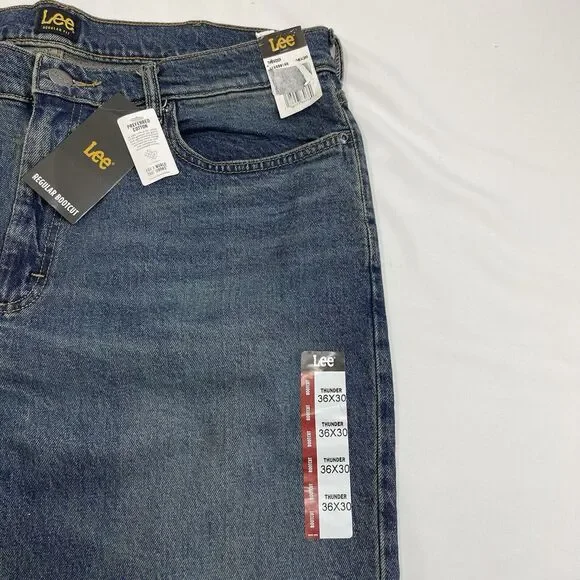 Lee Regular Bootcut Fit Men's 36x30 Blue Thunder Wash Stretch American Denim - Picture 11 of 14